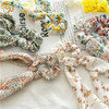 Chiffon Floral Scrunchies with Bowknot Hair Ties - 6 Pcs Bows, Elastic Ropes, Long Tails, and Hand Bands