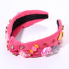 Knotted Headband for Women Lollipop Candy Charms Crystal Jeweled Embellished Top Knot Hairband Statement Wide Turban Hair Hoop Funny Gifts for Birthd