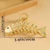 KuuGuu 4 PCS Fish Bone Shape Hair Claw Clips Large Metal Non-Slip Hair Clip Stylish Elegant Hair Accessories for Thick & Thin Hair HairStyling Women'