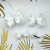 White Bows for Girls,6PCS Hand-made Grosgrain Ribbon Hair Bows Alligator Clips Hair Accessories for Little Teen Toddler Girls Kids (White)