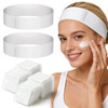 Noverlife 100PCS Disposable Spa Facial Headbands, Elastic Headband Wrap with Adjustable Magic Tape, Stretch Non-Woven Facial Bandeau, Soft Skin Care