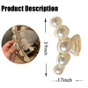 Women's Strong Hold Pearl Hair Claw Clips - Nonslip Champagne Banana Clips for Thick/Thin Hair Styling and Daily Use