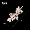 2 Pieces Rhinestone Bridal Hair Pins Leaf Bridal Wedding Hair Pins Crystal Hair Accessories Silver Rhinestone Jewelry Barrette for Brides Bridesmaids