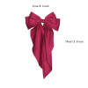 Red Silk Hair Bows for Women: Long Tail Layered Bowknot Barrettes, French Hairpins, Large Satin Hair Clips for Hair Styling and Ribbons for Girls