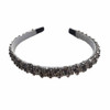 Jilukibo Fashion Sparkle 4 Rows Crystal Headbands for Women, Glitter Sparkle Rhinestone Beaded Hair Hoop Band Hair Accessories (Grey)