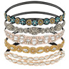 AMCAMI 5 Pcs Beaded Headband, Crystal Sparkly Hairbands for Women, Elastic Headbands with Pearls & Rhinestones, Hair Accessories for Women & Girls