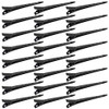 24 Packs Duck Bill Clips, Bantoye 2.75 Inches Rustproof Metal Alligator Curl Clips with Holes for Hair Styling, Hair Coloring, Black