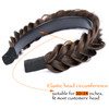 DIGUAN Headband Synthetic Hair Plaited Headband Braid With Teeth Hair Band Accessories for Women Girl Width 1.5 Inch (W-Dark Brown)