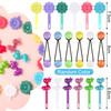 Hoteam 100 Pcs Self Hinge Plastic Hair Clips Hair Barrettes for Girls Bows Clips Flower Barrettes Retro Assorted Hairs Accessories Set for Toddler Ba