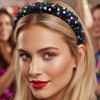 CASDRE Sparkly Sequin Headband Black Wide Fashion Head Bands Party Hair Hoop Accessories for Women