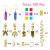 125 Pcs Dreadlocks Loc Hair Jewelry for Women Braids - Crystal Gemstone Pendant and Ring Hair Accessories, Cute Pendants