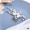 Catery Flower Bridal Hair Comb Silver Rhinestone Side Clip Wedding Accessories for Brides and Women