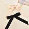 Ribbon Hair Bow Clips for Women and Girls - Black French Barrettes, Large Bowknot Hair Pins and Clips, 2 Pcs