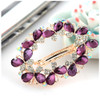 Ruihfas Elegant French Hair Barrette Jewelry Sparkly Rhinestone Crystal Hair Clips Hairpins for Bride Women Ponytail Holder (Purple)