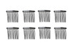10 PCS Metal Wire Hair Clips and Barrettes - 10 Teeth/4cm Twist Bridal Combs, Veil Hair Pins for Wedding Party Bulk Pack for Women and Girls (Black)