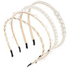 ACO-UINT 4 Pack Bridal Pearl Headbands for Women, Faux Pearl Thin Hair Hoops for Party, Wedding Hair Accessories