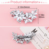 PAGOW Crystal Flower Bridal Hair Clips, 4Pcs Silver, Elegant Hair Accessories for Women, Girls, Brides, Wedding, Party
