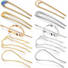 10 Pieces Metal U-Shape Oval Side Comb Hairpin Hair Fork Clip Stick Hair Bun Updo Sticks Gold Silver Chignon Pin Grips for Women Styling Tool Accesso