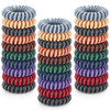 TailaiMei 30 Pcs Hair Spiral, TailaiMei No Crease Coil Hair Ties, Phone Cord Hair Ties for Thick Hair - Women Ponytail Holder Elastics(10 Color)