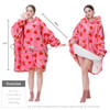 Aemicion Strawberry Blanket Hoodie,Oversized Sherpa Wearable Hooded Blanket,Warm Cozy Sweatshirt Gifts for Women Girls Adult