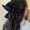Jumwrit Hair Clip, Big Bow Hair Claw Strong Hold French Design Hair Jaw Clip, Black, Fashion Hair Styling Accessory for Women Girls