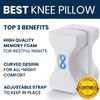 Everlasting Comfort Memory Foam Knee Pillow for Side Sleepers  Sciatica Pain Relief Pillow, Removable Strap Support  Leg Pillows for Sleeping Align