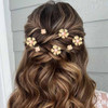 BARTOSI Flower Hair Clips Gold Hair Pins Floral Decorative Bobby Pins Bride Wedding Hair Accessories for Women and Girls (Pack of 5)