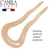 Camila Paris CP3096 French Twist Stick Clip Pins, Beige, Wavy Hair Pin U-Shaped Hair Fork for Girls Spiral Updo Chignon Bun Holder, Fashion Flexible