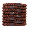 L. Erickson Hair Ties, Coffee Brown, 8 Count - Grab & Go Ponytail Holders - No Damage Hair Bands for Women - Hair Accessories
