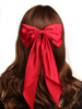 Furling Pompoms Hair Bows for Women,Large Satin Silky Hair Bow Clips Ribbon Long Tail French Barrette Hair Clamps Girls Hair Accessories Party Weddin