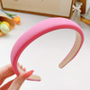 Chunky Padded Sponge Wide Headbands - Non-Slip Satin Hair Accessories for Women, Girls, Comfort Soft Pink HeadBand