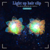 JEWEKY Light Up Hair Clips Flower Led Rave Hair Accessories for Women (Colorful Flower)