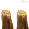 Parcelona French Angel Bow Small 2 Celluloid Set of 2 Hair Clip Barrettes for Girls (Blue and Green)
