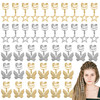 40 Pack Star and Butterfly Braid Clips for Girls Jewelry Cuffs Hair Clips Dreadlock Braids Hair Rings Gold Silver Decoration Hair Charms Styling for