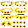Fiada 16 Pieces Sunflower Hair Accessories Include Sunflower Theme 10 Headbands 2 Hair Clips 8 Hairpins yellow Floral Hippies Daisy Crown Photo Props