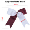 Cheerleading Bow Jumbo Cheer Bows 12 Pcs 7 Inch Ponytail Holder Cheerleader Bows Hair Tie (Maroon/White)