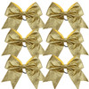 Cheerleader Bows Cheerleading 8 inch Sparkle Glitter Ponytail Holder Hair Tie School for High School College Girl Team Sports 6 Pcs  (Gold)