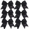 Cheerleader Bows Cheerleading 8 inch Sparkle Glitter Ponytail Holder Hair Tie School for High School College Girl Team Sports 6 Pcs  (Black)