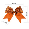 Cheerleader Bows Cheerleading 8 inch Sparkle Glitter Ponytail Holder Hair Tie School for High School College Girl Team Sports 6 Pcs  (Orange)