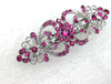 Faship Gorgeous Fuchsia Crystal Floral Hair Barrette