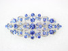 Faship Blue Rhinestone Crystal Floral Hair Barrette Clip