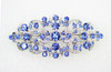 Faship Blue Rhinestone Crystal Floral Hair Barrette Clip