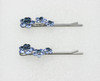 Faship A Pair Of Navy Blue Rhinestone Crystal Floral Hair Clip Pins 2 Pcs