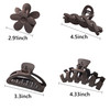 8PCS Hair Clips for Women, Flower Claw Clips for Thick Hair, Non-Slip Hair Accessories with Multi-Styles, Neutral Colors Hair Claw Clips and Variety