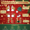 NBjiuyin 8Pcs Christmas Hair Clips Cute Decorative Cute Hair Accessories Antlers Headdress Hairpin Christmas Tree Hat Hair Bows for Girls Women Kids