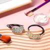 Juinte 2 Pcs Women's Hair Bands Elastic Rhinestone Hair Ties Hairties Scrunchies Gold Silver Diamond Ponytail Holder Accessories for Women