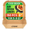 Air Fryer Liners Disposable, 150Pcs 8" Square [Food Grade Material] Unbleached Parchment Paper Liners Non-Stick & Waterproof Oilproof for 5-8 QT Airf