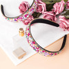 Isslly 2PCS Colorful Rhinestone Headband for Women, 1inch Wide Vintage Girls' Headbands, Fashion Crystal Headband, Jeweled Headbands, Diamond Padded