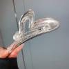 KOLONAMS Hair Clip, 1Pcs Valentine's Day Heart Shaped Rhinestone and Pearl Claw Clip, Strong Hold Sliver Hair Barrette for Hair Styling, Women Hair A