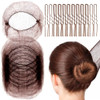 Fandamei Hair Accessories Set: 20PCS Mesh Hair Nets Invisible and 40PCS U Shaped Hair Pins for Women, Girls, Ballet Bun Maker & Dance (Hair Nets- 20